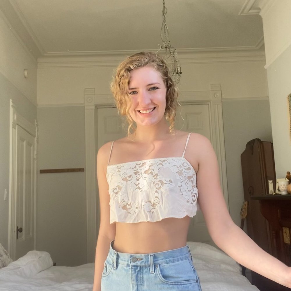 Out From Under Here To Stay Silky Top Ivory Size S